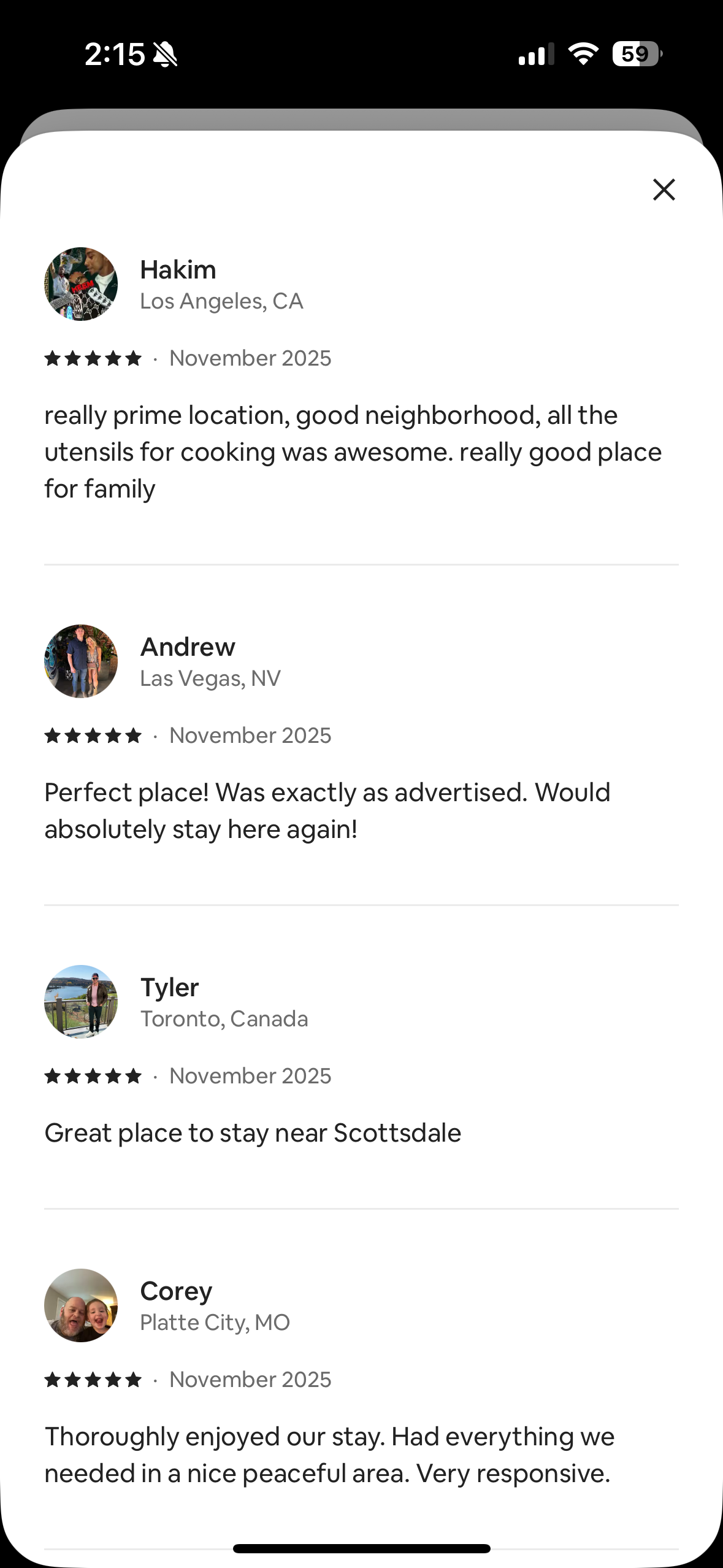 Guest reviews from managed properties